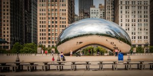 The Bean, in down town Chicago's Millennium Park.  